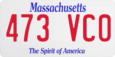 MA license plate 473VC0