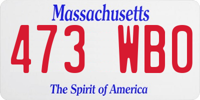 MA license plate 473WB0