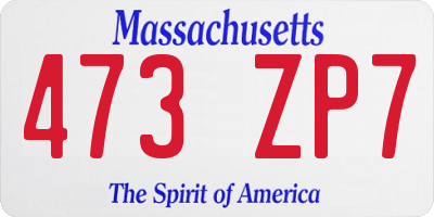 MA license plate 473ZP7