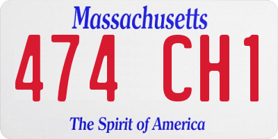 MA license plate 474CH1