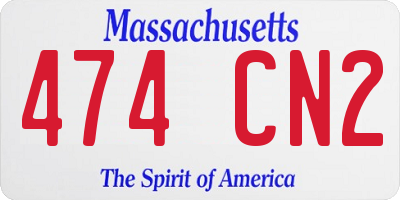 MA license plate 474CN2