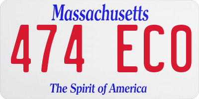 MA license plate 474EC0