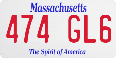 MA license plate 474GL6