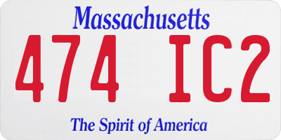 MA license plate 474IC2
