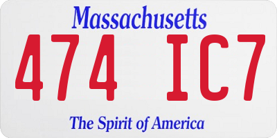 MA license plate 474IC7