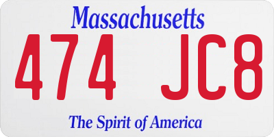 MA license plate 474JC8