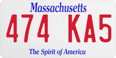 MA license plate 474KA5