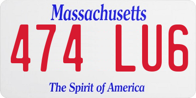 MA license plate 474LU6