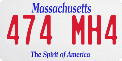 MA license plate 474MH4