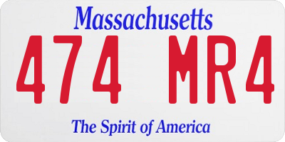 MA license plate 474MR4