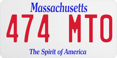 MA license plate 474MT0