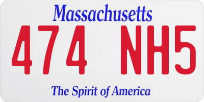 MA license plate 474NH5