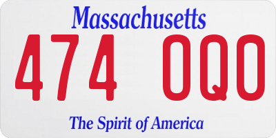 MA license plate 474OQ0