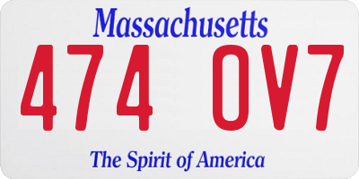 MA license plate 474OV7