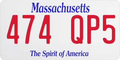 MA license plate 474QP5