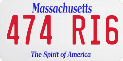 MA license plate 474RI6