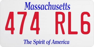 MA license plate 474RL6