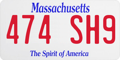 MA license plate 474SH9