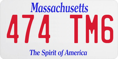 MA license plate 474TM6