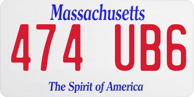 MA license plate 474UB6