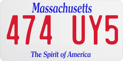 MA license plate 474UY5