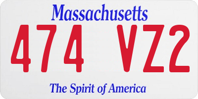 MA license plate 474VZ2