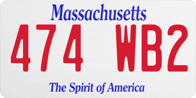 MA license plate 474WB2