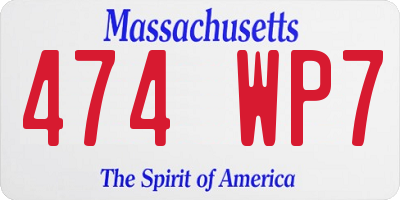 MA license plate 474WP7
