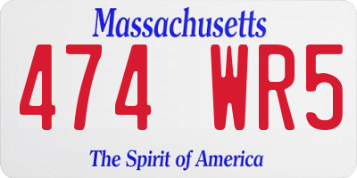 MA license plate 474WR5