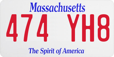 MA license plate 474YH8