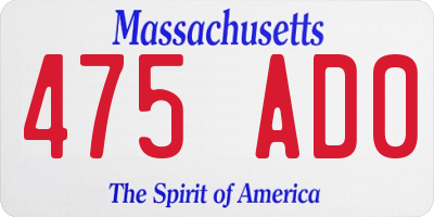 MA license plate 475AD0