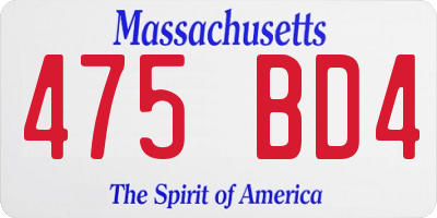 MA license plate 475BD4