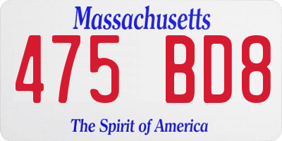 MA license plate 475BD8