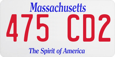 MA license plate 475CD2