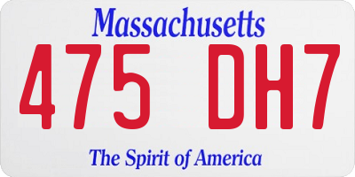 MA license plate 475DH7