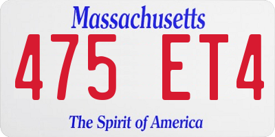 MA license plate 475ET4