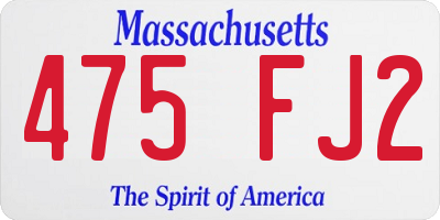 MA license plate 475FJ2
