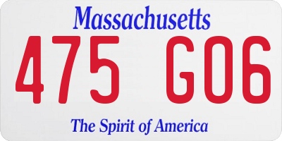 MA license plate 475GO6