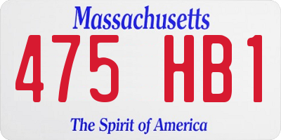 MA license plate 475HB1