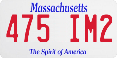 MA license plate 475IM2