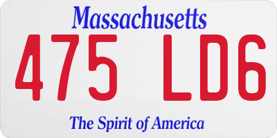 MA license plate 475LD6