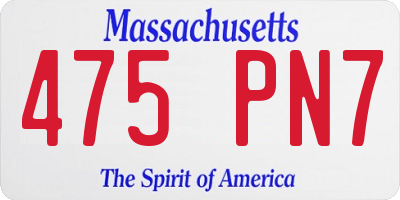 MA license plate 475PN7