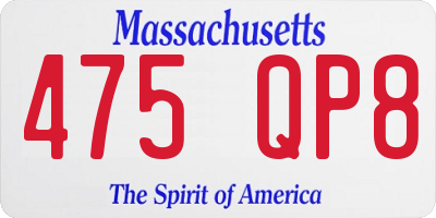 MA license plate 475QP8