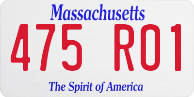 MA license plate 475RO1