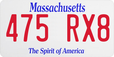 MA license plate 475RX8