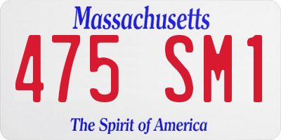MA license plate 475SM1