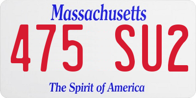 MA license plate 475SU2