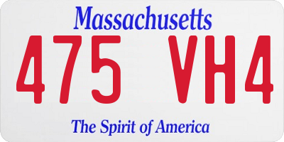 MA license plate 475VH4