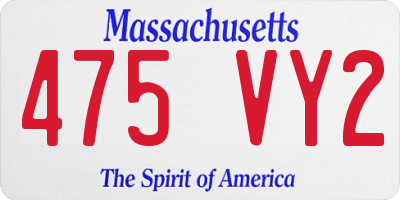 MA license plate 475VY2