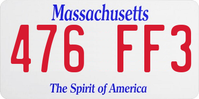 MA license plate 476FF3